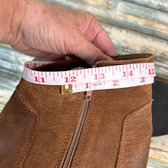 BRONX Ankle Boots Sz 10.5-11/41 Brown Leather Block Heel Bootie Casual Zip Up - Picture 9 of 12